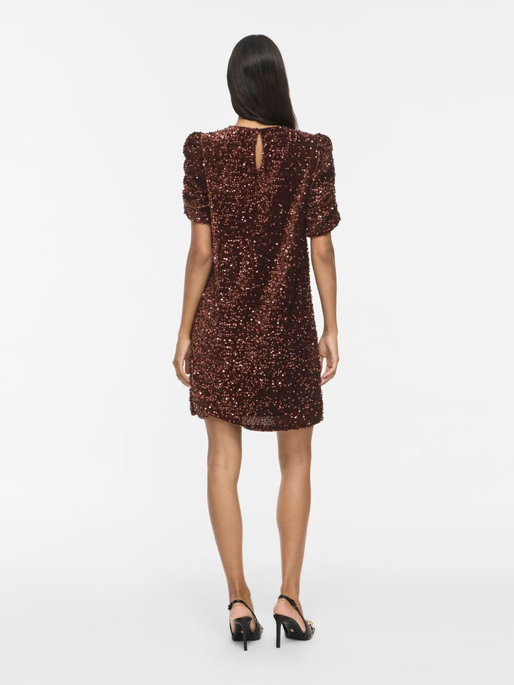Vibelieve O-Neck Puff Short Dress/ka