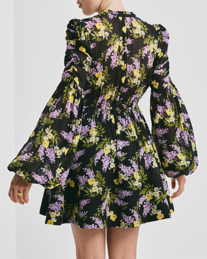 Dotted Georgette V-Neck Dress