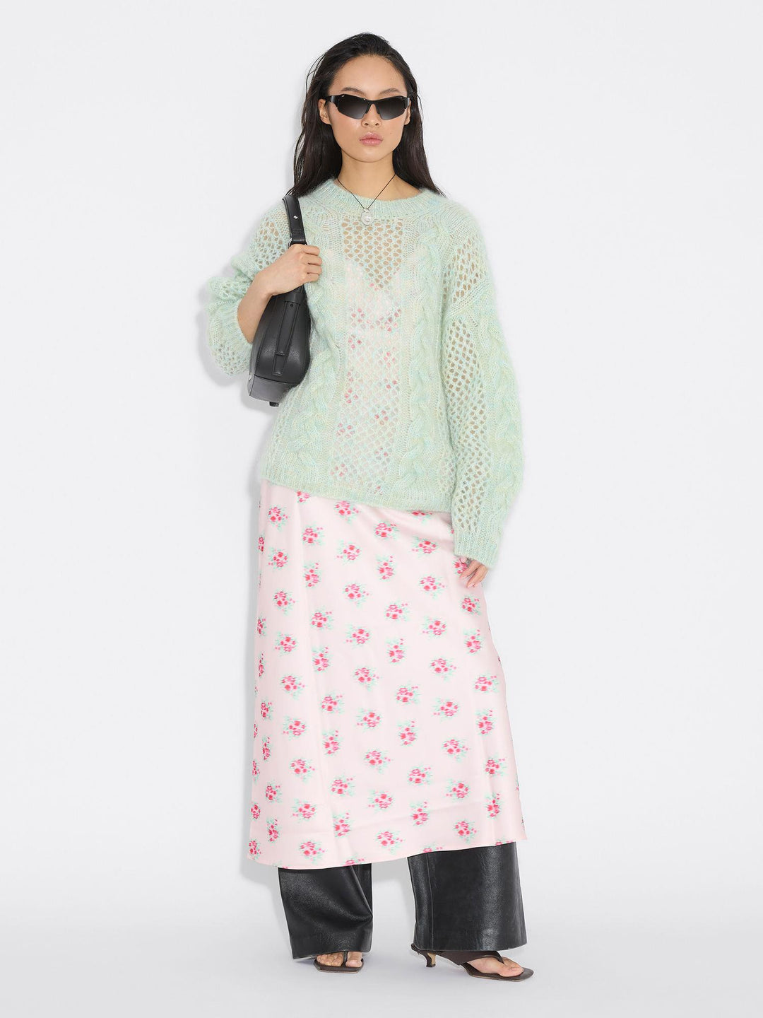 Mohair Cable Knit Crew