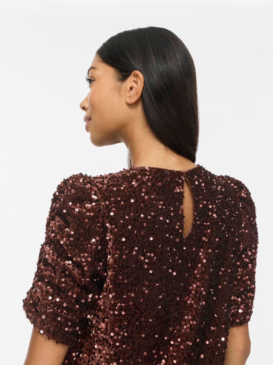 Vibelieve O-Neck Puff Short Dress/ka