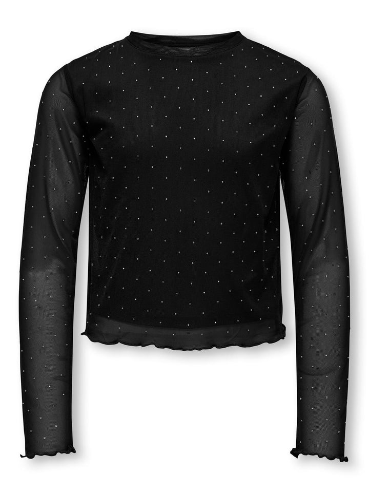 KOGJADA L/S RHINESTONE MESH TOP