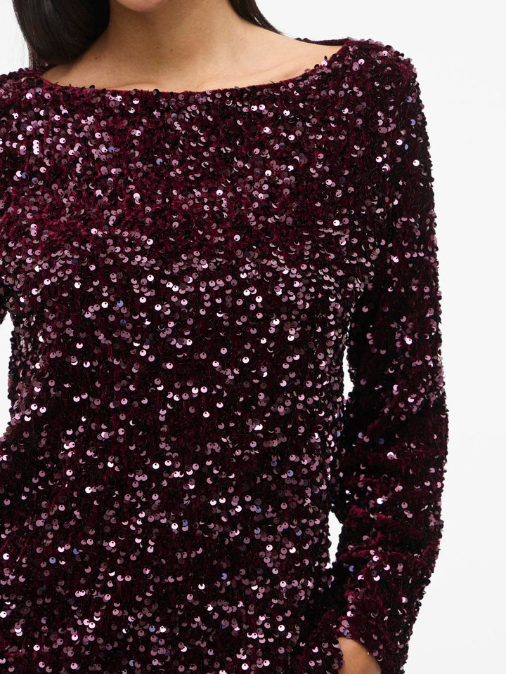 Vifaith Boat Neck L/s Sequin Top/2