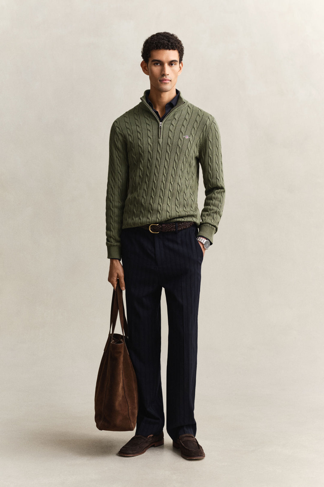 Cotton Cable Half Zip