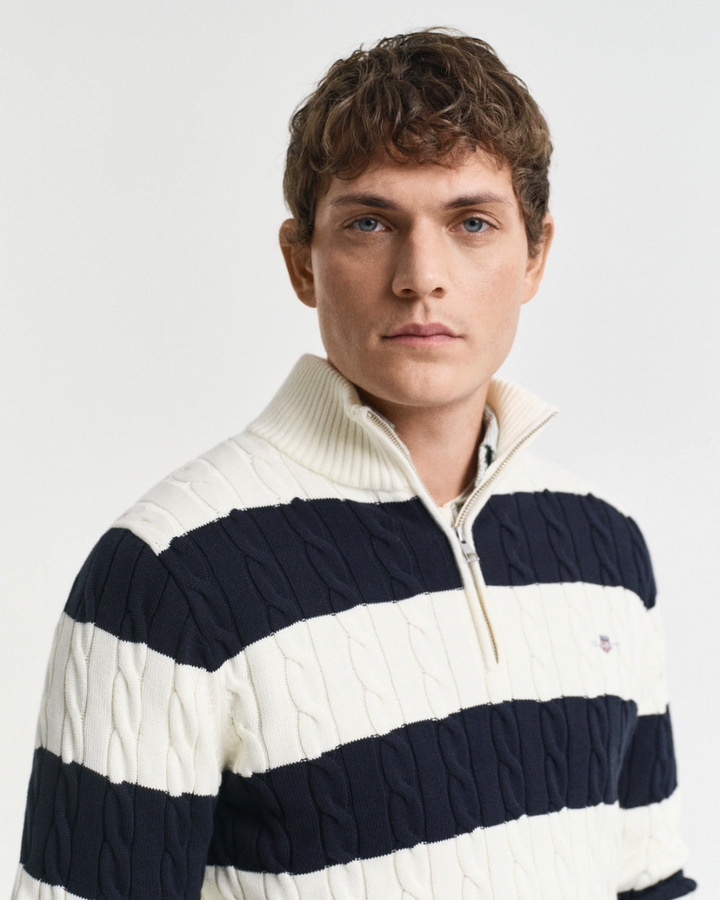 Cotton Cable Half Zip