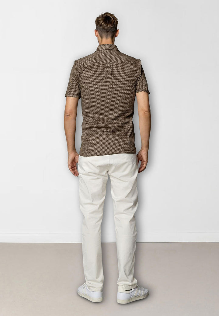 Clean Formal Aop Stretch Shirt S/s