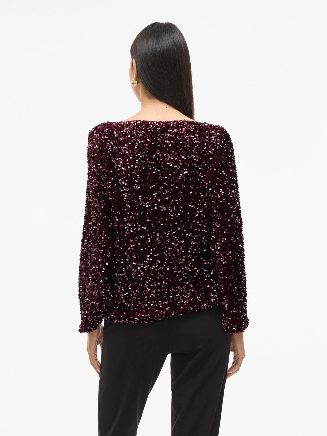 Vifaith Boat Neck L/s Sequin Top/2