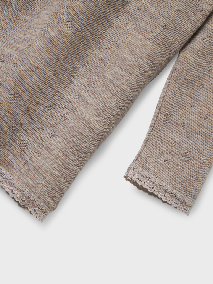 NMFWANG WOOL NEEDLE LS TOP SOLID NOOS