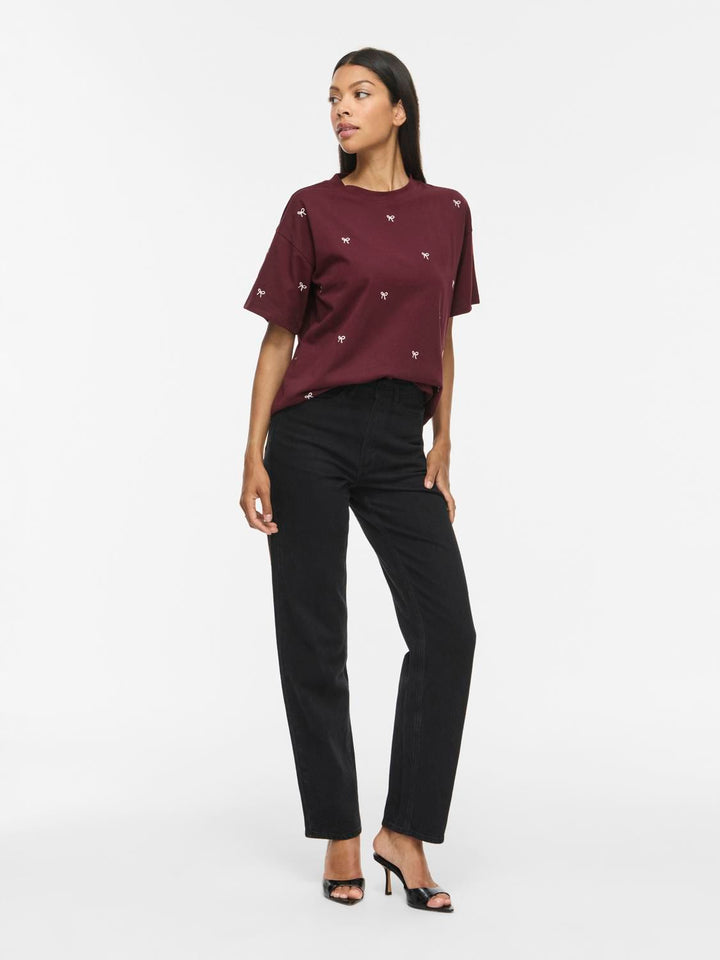 Vimonie Bow O-Neck S/s T-Shirt/rn