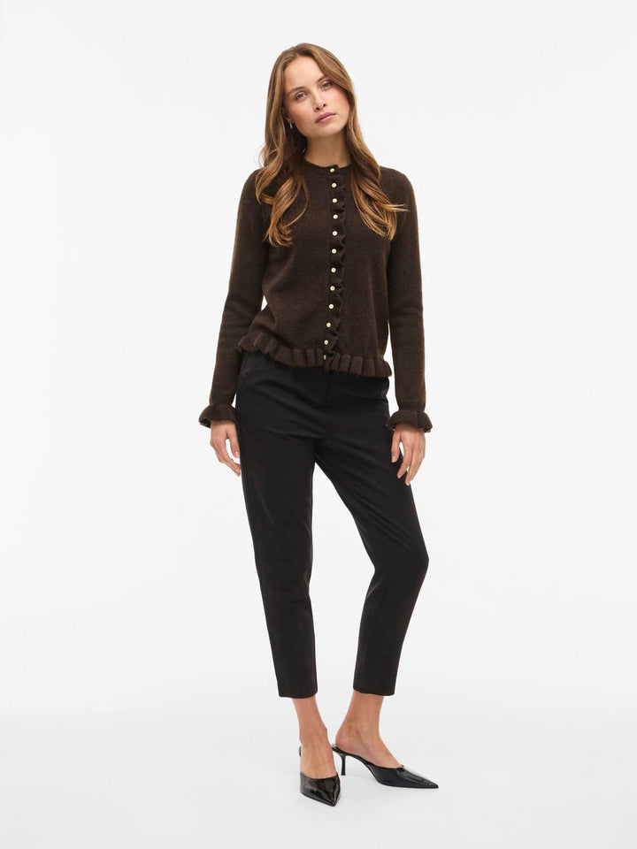 Vijacia O-Neck L/s Frill Knit Cardi/1