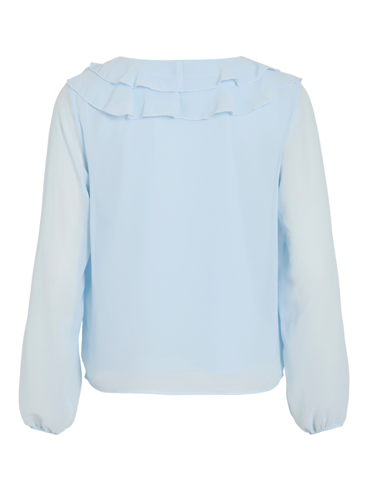 Viane L/s V-Neck Frill Top - Noos