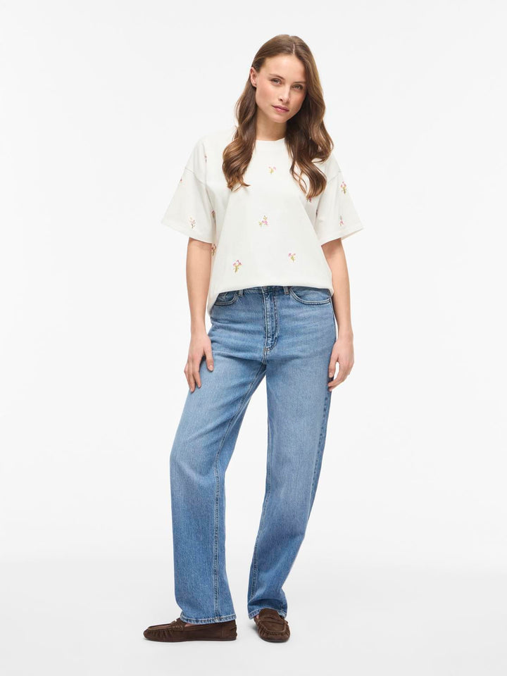 Vimonie Emb O-Neck S/s/rn