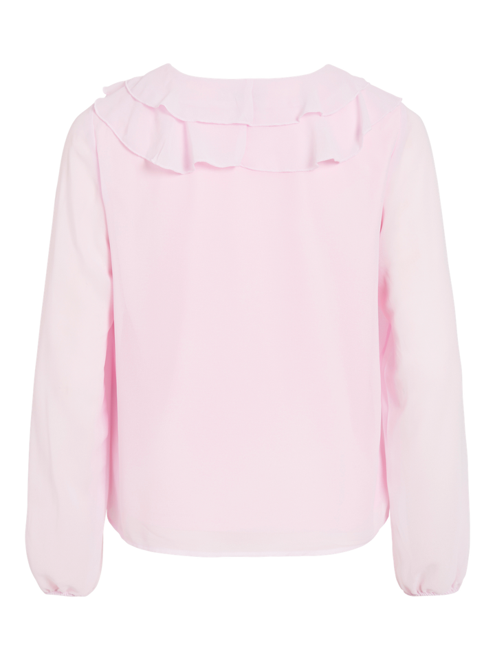 Viane L/s V-Neck Frill Top - Noos