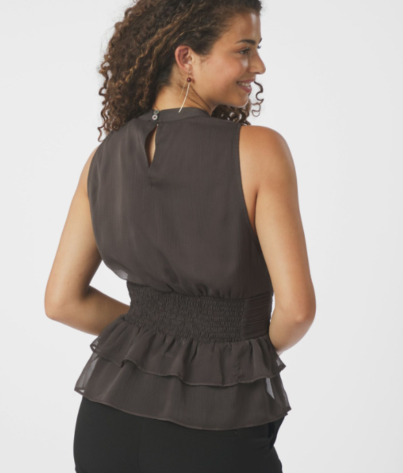 Ansol Solid Chiffon Top
