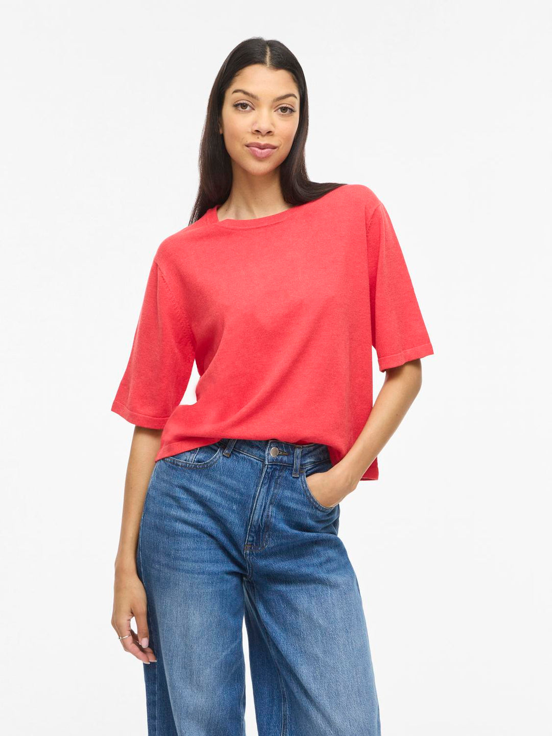 Vimalu O-Neck 2/4 Knit Top-Noos