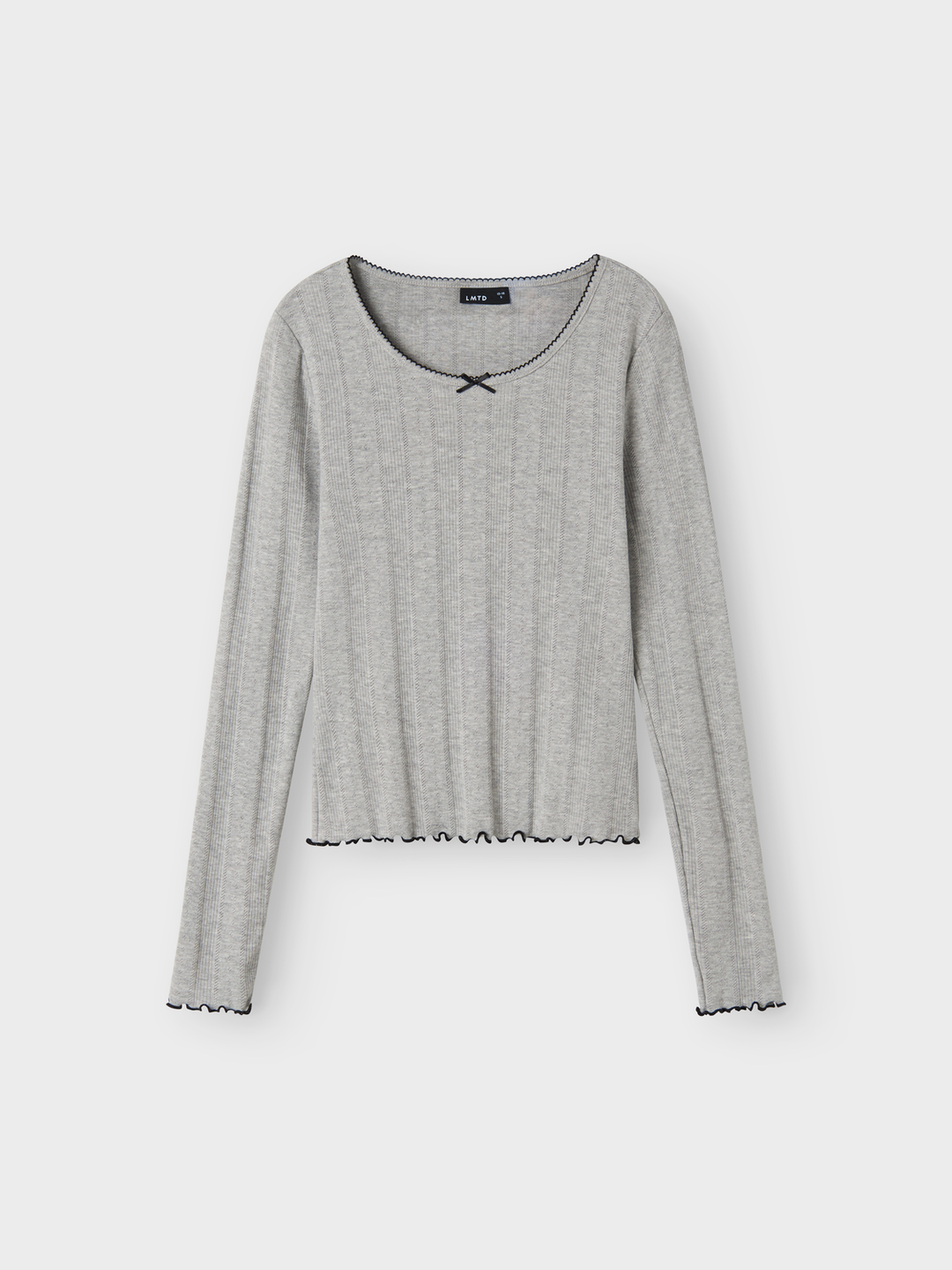 NLFNAMEL LS SHORT DEEP NECK TOP