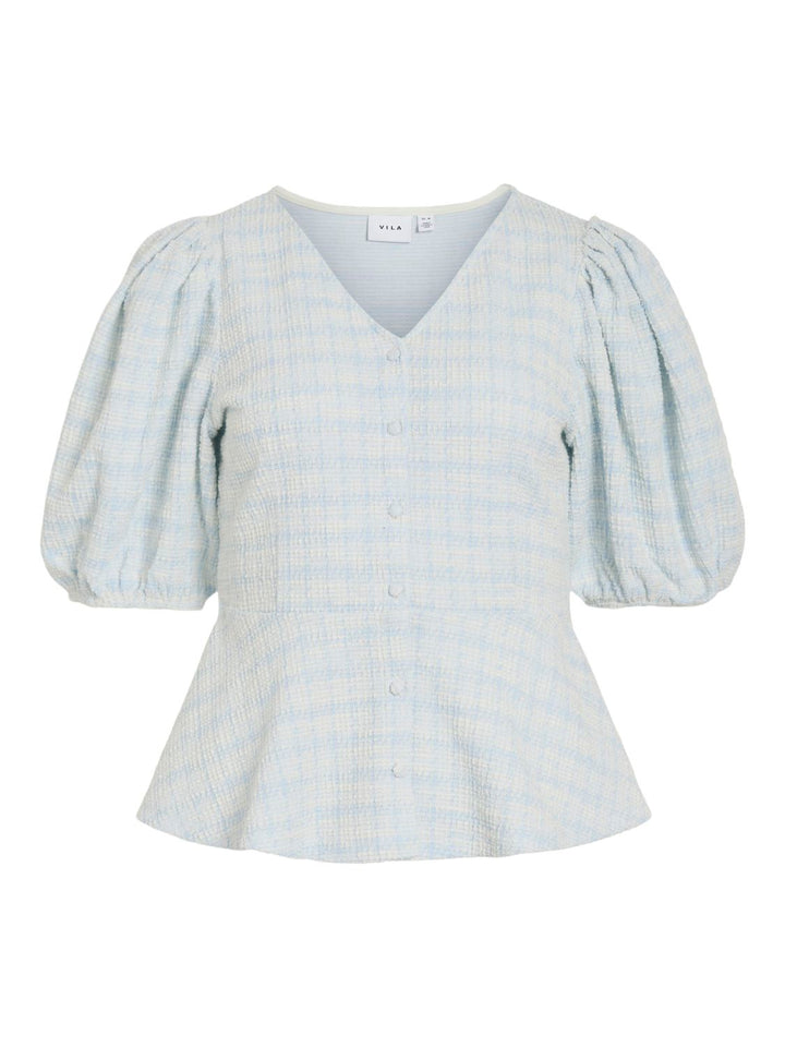 Viamy V-Neck 2/4 Peplum Top/l