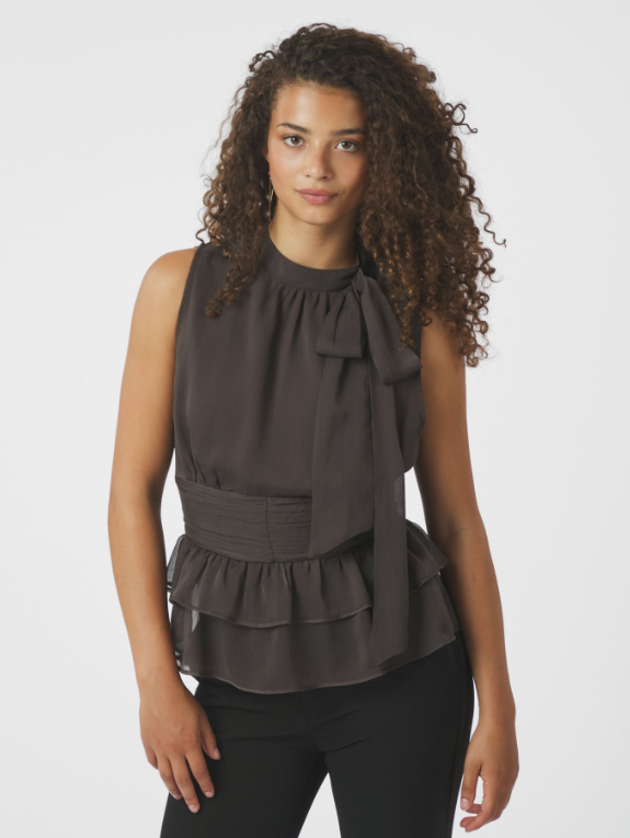 Ansol Solid Chiffon Top