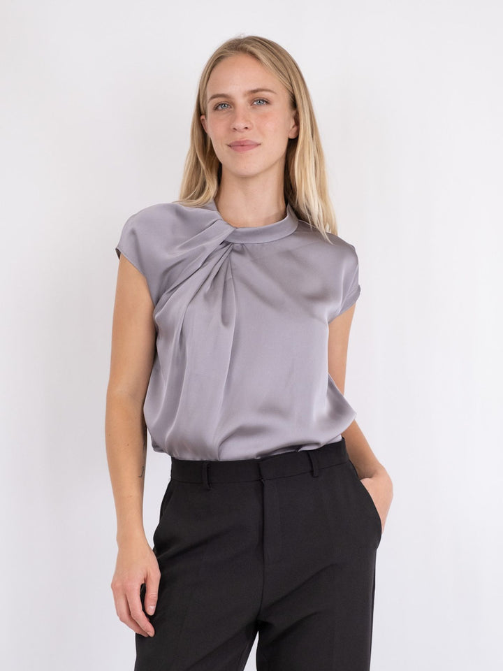 Fleur Drapy Satin Blouse